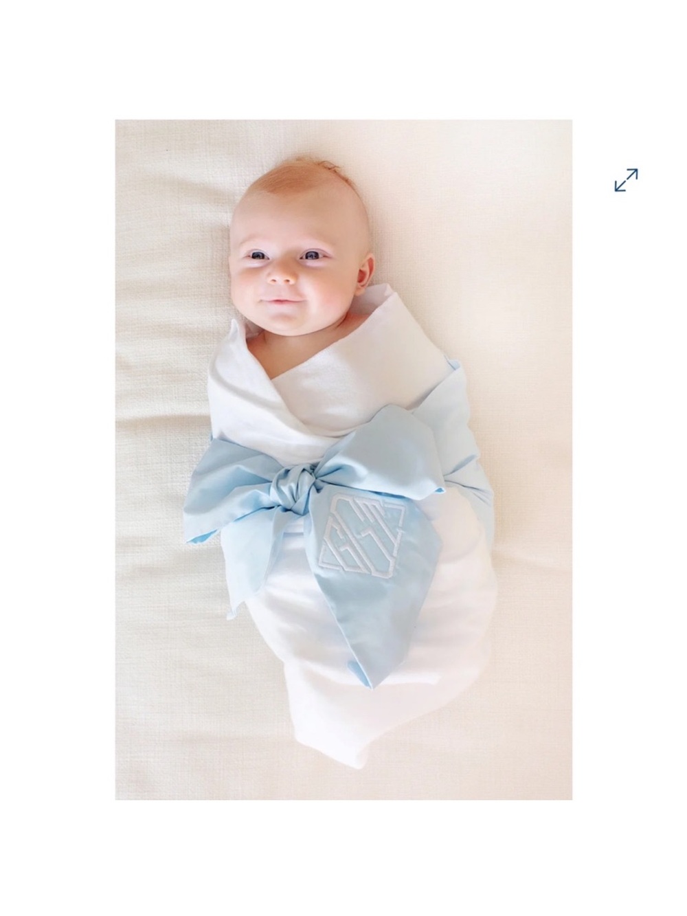 Swaddle Blanket with Blue Bow - Kids Accessories